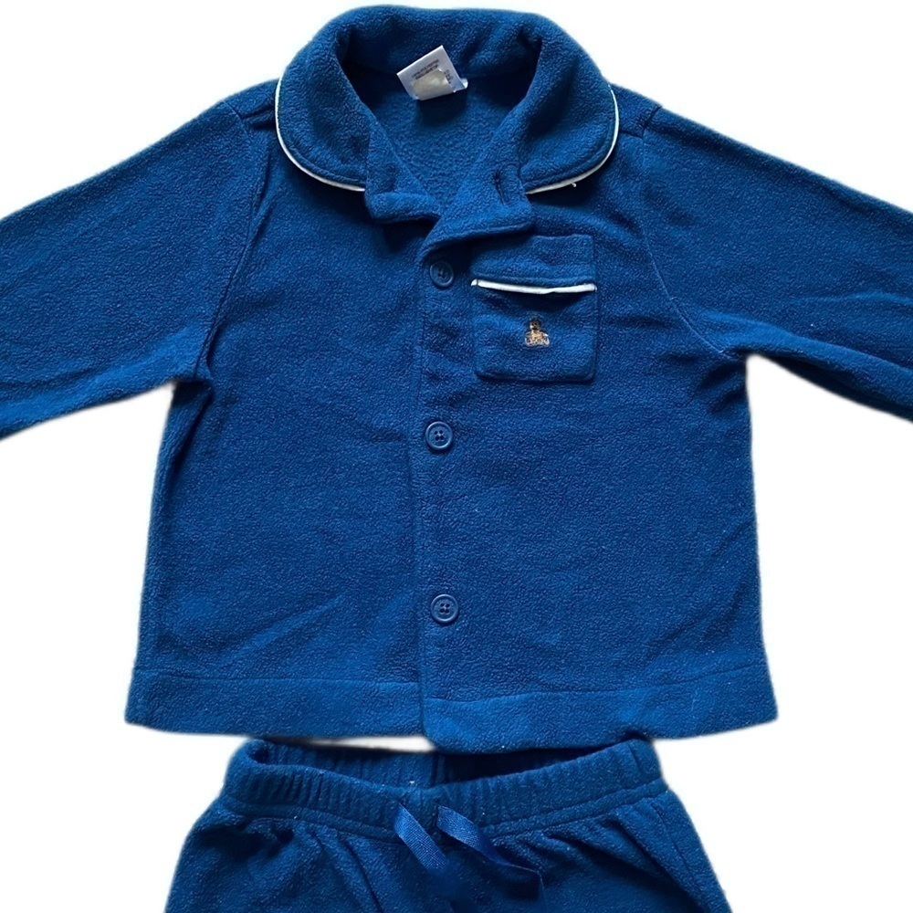 BABY GAP Flannel Collared Button down Shirt Pajama Set 2 Pairs Size 6-12 mnths - Picture 7 of 12